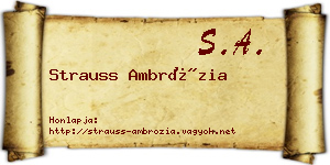 Strauss Ambrózia névjegykártya